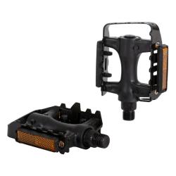 Педали FP-906, ось 9/16", пласт. корпус с алюм. рамкой, черные - фото