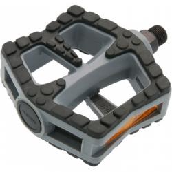 Педали Wellgo LU-990 пластиковые, широкие, с антискользящими накладками, ось Cr-Mo, резьба 1/2", 406г, 6-170989 - фото