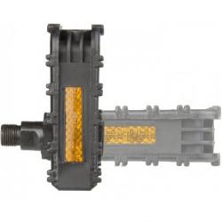 Педали M-Wave Складные, пластик, 98*72*24мм, ось - Boron, с отражателем, черные, 5-312137 - фото