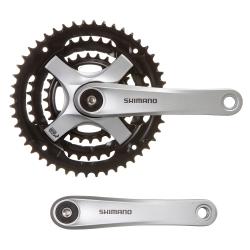 Система Shimano Tourney TY501, 170мм, 48/38/28T, 6/7/8 ск., с болтами, серебр. - фото