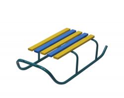 Санки детские бюджет "ТЯНИТОЛКАЙ" (бирюза ) - фото