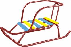 Санки Ветерок 5 Красный В5+/К/Ника/ спинка - фото