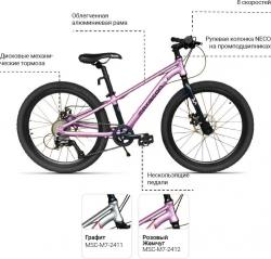 Велосипед Maxiscoo 7Bike М400 24 (2025) - фото