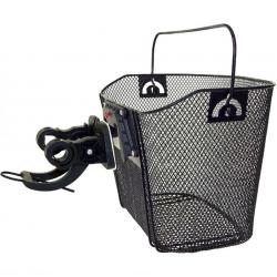 Корзина Ventura Clip On, передняя, 34.5х26.5х26/22.5см, быстросъемная, на руль, сталь, черная, 5-431518 - фото