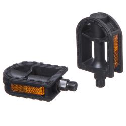 Педали FP-619, ось 9/16", пластик, черные - фото