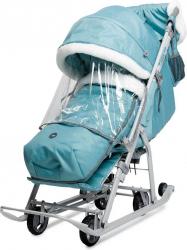 Санки-коляска "Ника детям 7-5К" мятный с шишкой (арт. НД7-5К/МТ) - фото