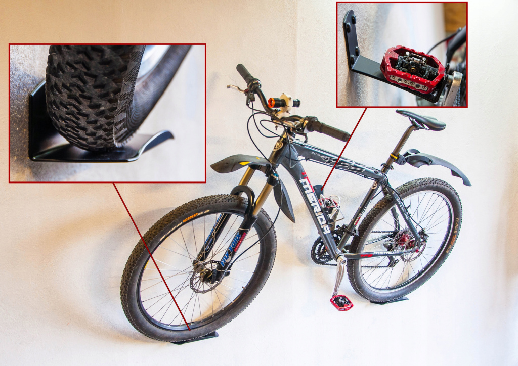 Крепёж для хранения велосипеда на стене за колесо, компактный. для велосипеда
