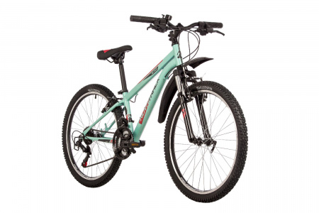 Велосипед Novatrack Action 24" (2023) (Велосипед NOVATRACK 24" ACTION сталь 12'', бирюзовый, 18 скор. TZ500/TS-38/TZ500/SG-6S, V-brake)