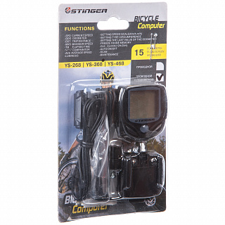 Велокомпьютер 14 функций. Проводной, черный. - фото