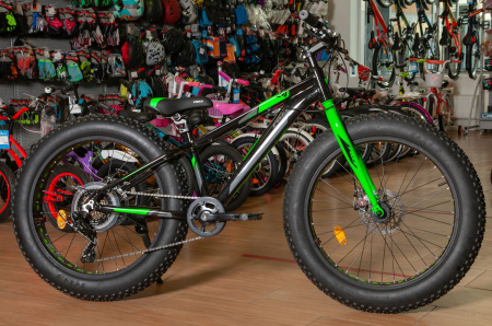 Велосипед FOXX BUFFALO 24" (2021) (Велосипед FATBIKE FOXX 24" BUFFALO черный, алюминий, размер 13")