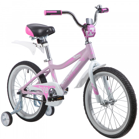 Велосипед NOVATRACK NOVARA 18" (2019) (Велосипед NOVATRACK 18", NOVARA, алюм., розовый, тормоз нож, короткие крылья, нет багажника)