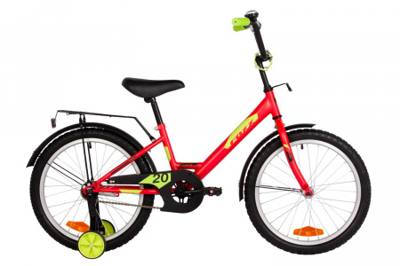 Велосипед Foxx Simple 20 (2025) (Велосипед FOXX 20" SIMPLE красный, сталь, тормоз нож, крылья, багажник, защ.цепи)