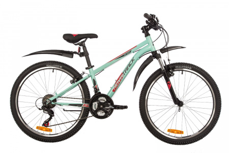 Велосипед Novatrack Action 24" (2023) (Велосипед NOVATRACK 24" ACTION сталь 12'', бирюзовый, 18 скор. TZ500/TS-38/TZ500/SG-6S, V-brake)