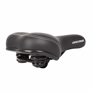 Седло чёрно-белое с логотипом"STINGER" - фото