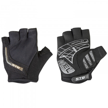 Перчатки STG (Перчатки STG, мод.AI-03-108,unisex, летние,черные/серые,на липучке,размер S)