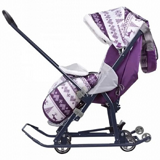 Санки-коляска Умка У3-2/3 Скандинавский черничный /Ника/ - фото