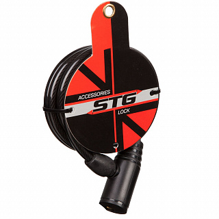 Замок-трос стальной, диам.8х120сm, с ключом - фото