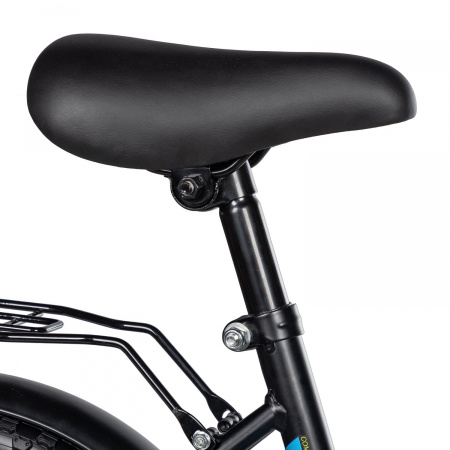 Велосипед Foxx Simple 14 (2025) (Велосипед FOXX 14" SIMPLE чёрный, сталь, тормоз нож, крылья, багажник, полная защ.цепи)