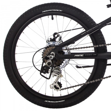 Велосипед Novatrack Prime 6.D 20" (2023) (Велосипед NOVATRACK 20" PRIME алюм. 10, черный, TY21/TS-38/SG-6S, D-brake)