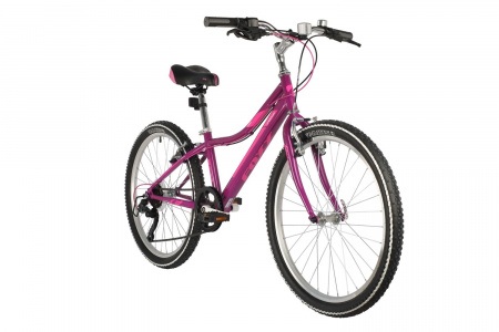Велосипед FOXX JASMINE 24" (2021) (Велосипед FOXX 24" JASMINE фиолет., стальная рама 12", 6 скор., Power/Microshift TS38-6, V- b)