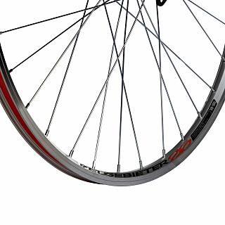 Колесо 26" переднее 32 спицы двойной обод втулка SF A22F - фото