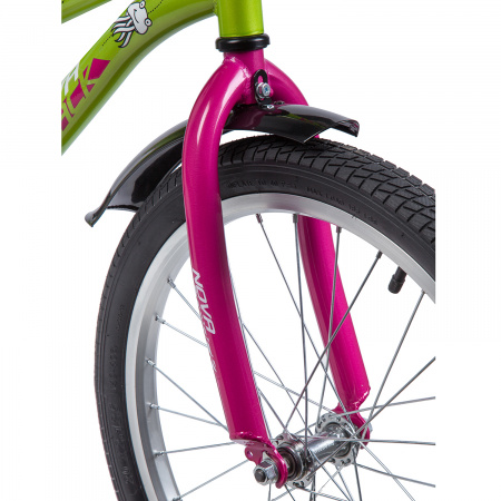 Велосипед NOVATRACK NEPTUNE 20" (2019) (Велосипед NOVATRACK 20", NEPTUNE салатовый, защита А-тип, тормоз нож., короткие крылья, нет багажни)