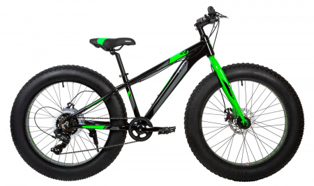 Велосипед FOXX BUFFALO 24" (2021) (Велосипед FATBIKE FOXX 24" BUFFALO черный, алюминий, размер 13")