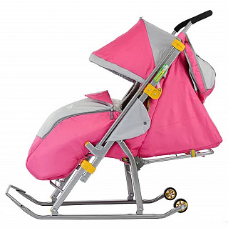 Санки-коляска "Ника детям 4", розовый - фото