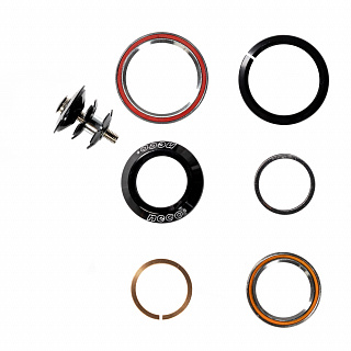 Рулевая колонка Neco H373, IS42/52, 1 1/8-1 1/2", пром.подшипники, черный - фото