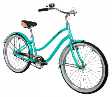 Велосипед STINGER CRUISER Lady 26" (2021) (Велосипед STINGER 26" CRUISER L зеленый, алюминий, размер 16")
