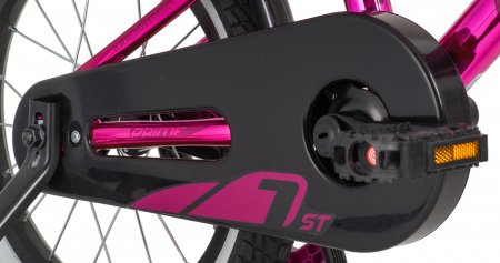 NOVATRACK PRIME 16" (2020) (Велосипед NOVATRACK 16" PRIME алюм., розовый металлик,  полная защита цепи, ножной тормоз, короткие )