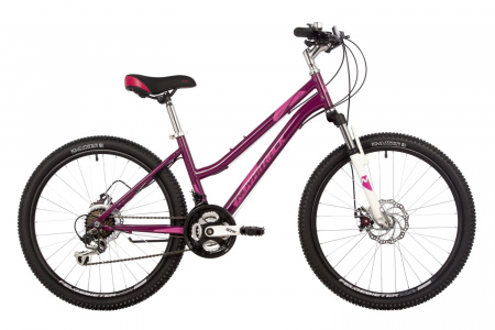 Велосипед Novatrack Jenny Pro D 24" (2023) (Велосипед NOVATRACK 24" JENNY PRO сталь 14'', вишневый, 18 скор. TY21/TS-38/TZ500/SG-6S, диск.торм S)