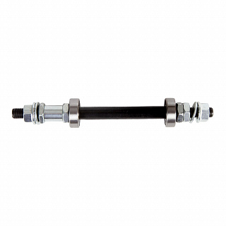 Ось с пром.подшипниками для втулок Bike Parts SF-A03R 32H; O.L.D. 130мм; AXLE S45C 3/8"; CP FINISH; 3/8"; под б - фото