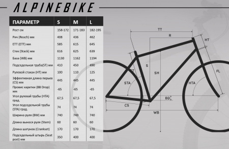 Велосипед Alpinebike Terra 9 (2025) (Велосипед горный Alpinebike Terra 9, размер M (ett615) алюм, 29" белый мрамор, ALPN_G2_TERRA_9_WH_M)