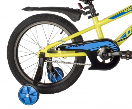 Велосипед NOVATRACK DODGER 18" (2022) (Велосипед NOVATRACK 18" DODGER алюм., зелёный, тормоз нож, короткие крылья, защита цепи А-тип)