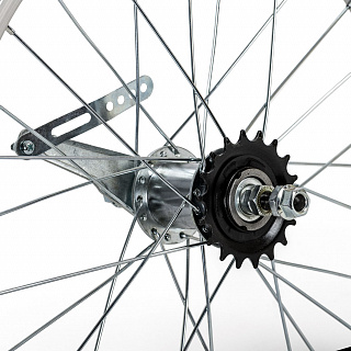 Колесо 18" заднее(без резины), одинарный алюм.обод 28 отв, втулка сталь DACHAN, гайка - фото