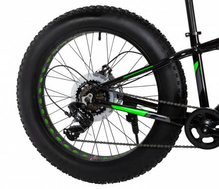 Велосипед FOXX BUFFALO 24" (2021) (Велосипед FATBIKE FOXX 24" BUFFALO черный, алюминий, размер 13")