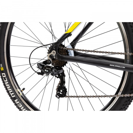 Велосипед CAPRIOLO LEVEL 9.1 29'' (2023) (Велосипед CAPRIOLO MTB LEVEL 9.1, рама алюминий 21'', колёса 29'' (чёрный (мат)-жёлтый), 921546-21)