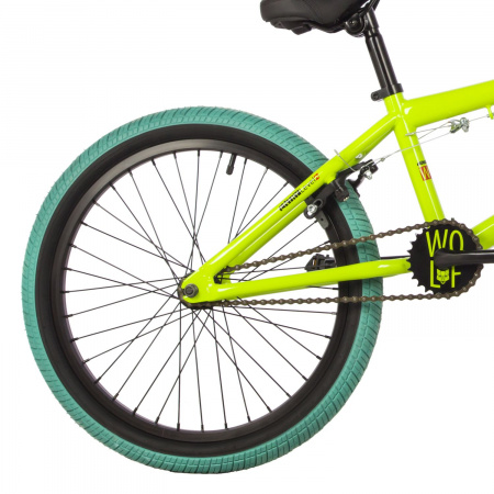 Велосипед Novatrack BMX Wolf 20" (2023) (Велосипед NOVATRACK 20" BMX WOLF сталь 21'', зеленый, U-BRAKE)