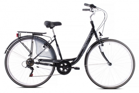Велосипед CAPRIOLO DIANA 28'' (2023) (Велосипед городской CAPRIOLO DIANA 28" Чёрный/Белый, 18" Сталь,919758-18)