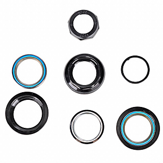 Рулевая колонка Neco H118, ZS44, 1 1/8"(резьб.), алюм.чашки, картр.подшипники, черный - фото