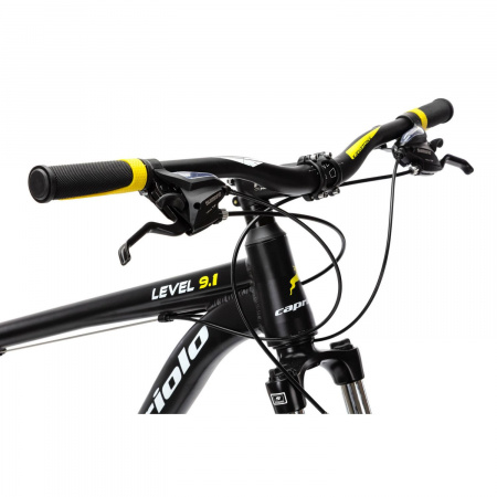Велосипед CAPRIOLO LEVEL 9.1 29'' (2023) (Велосипед CAPRIOLO MTB LEVEL 9.1, рама алюминий 21'', колёса 29'' (чёрный (мат)-жёлтый), 921546-21)