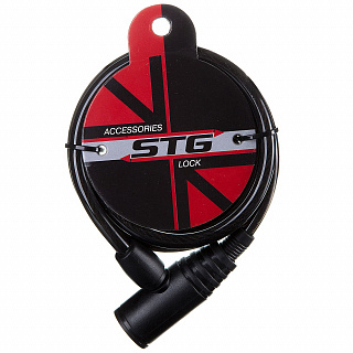 Замок-трос STG  стальной, диам.8х150сm, с ключом - фото