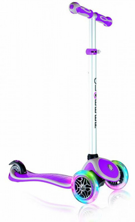 Самокат-кикборд GLOBBER PRIMO PLUS LIGHTS V2 (2018) (Самокат-кикборд GLOBBER'18 PRIMO PLUS LIGHTS V2 (свет.колеса), сливовый, 442-114-2)