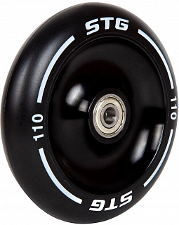 Колесо для трюкового самоката 110 мм с алюминиевым ободом, ABEC-9, 1шт, черный - фото