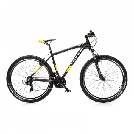 Велосипед CAPRIOLO LEVEL 9.1 29'' (2023) (Велосипед CAPRIOLO MTB LEVEL 9.1, рама алюминий 21'', колёса 29'' (чёрный (мат)-жёлтый), 921546-21)