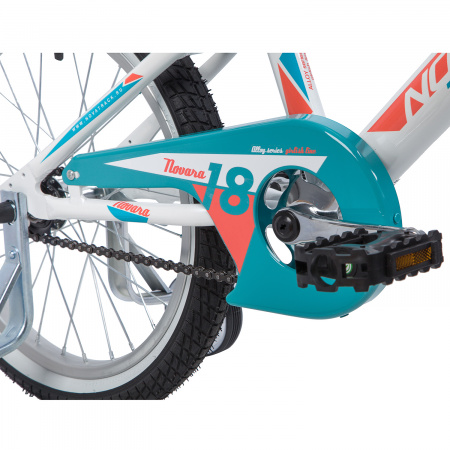 Велосипед NOVATRACK NOVARA 18" (2019) (Велосипед NOVATRACK 18", NOVARA, алюм., белый, тормоз нож, короткие крылья, нет багажника)