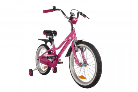 Велосипед NOVATRACK NOVARA 18" (2022) (Велосипед NOVATRACK 18" NOVARA алюм., розовый, пер.руч., зад.нож. тормоз, короткие крылья, полная за)