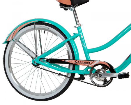 Велосипед STINGER CRUISER Lady 26" (2021) (Велосипед STINGER 26" CRUISER L зеленый, алюминий, размер 16")