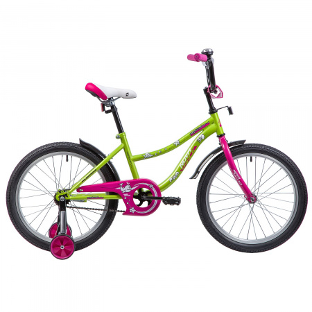 Велосипед NOVATRACK NEPTUNE 20" (2019) (Велосипед NOVATRACK 20", NEPTUNE салатовый, защита А-тип, тормоз нож., короткие крылья, нет багажни)